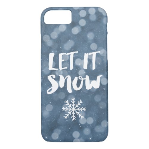 Let It Snow  Winter Night Bokeh Snowflake iPhone 87 Case