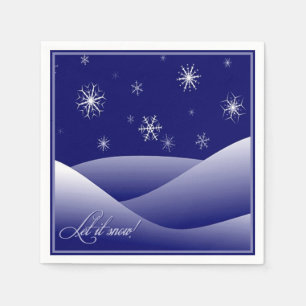 Let It Snow Winter Night Christmas Napkins