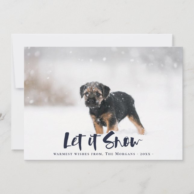 Let It Snow Winter Photo Christmas Holiday Card (Front)