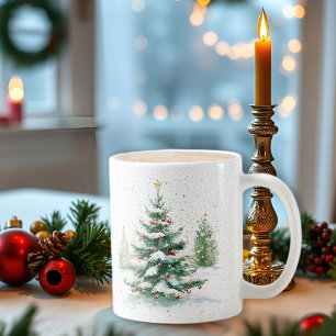 Let it snow winter scene Merry Christmas Coffee Mug