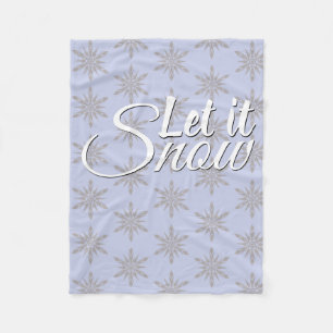 Let It Snow Winter Snowflake Fleece Blanket