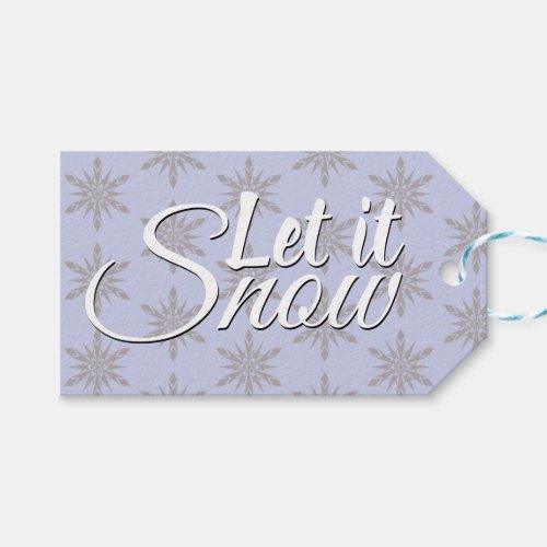 Let It Snow Winter Snowflake Gift Tags