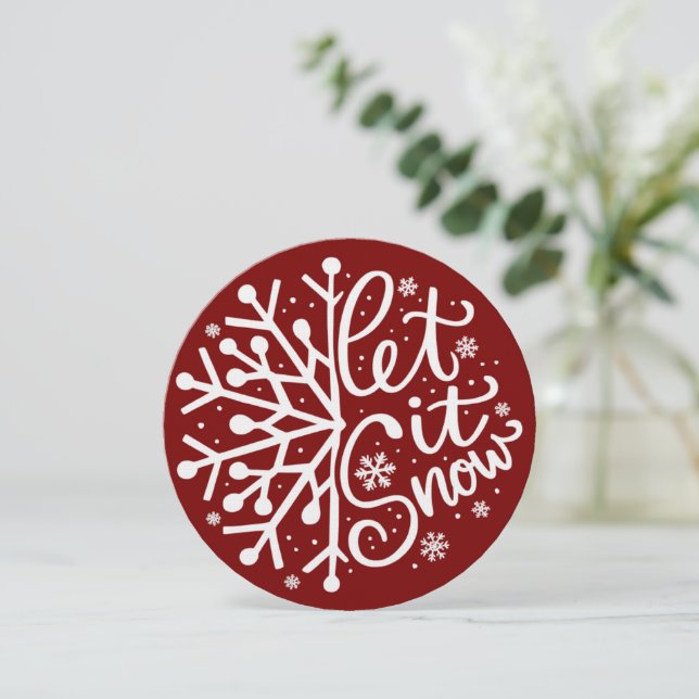 Let It Snow Winter Snowflake Holiday Season Invitation (Standing Front)