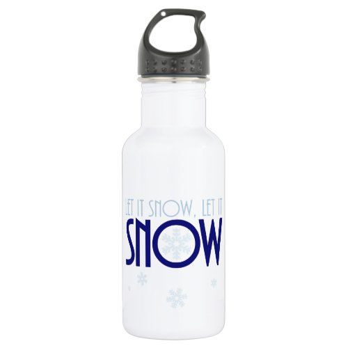 Let It Snow Winter Snowflake Stainless Steel Water Bottle