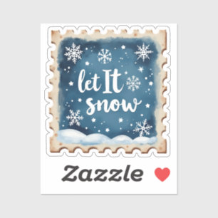 Let It Snow Winter Stamp Sticker