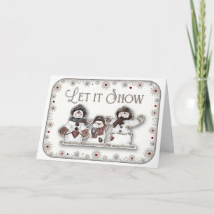 Let it Snow - Winter Wishes and Snowman Kisses Card