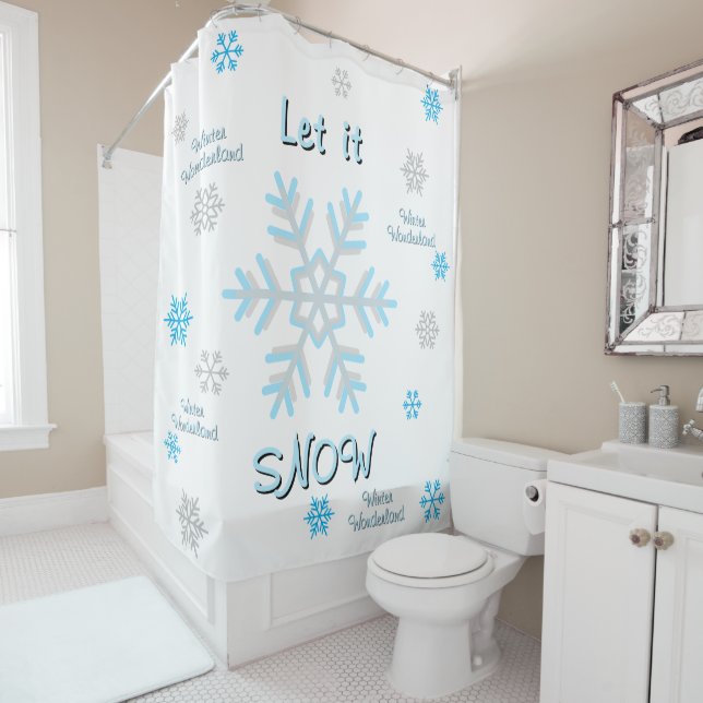 Let it Snow Winter Wonderland Shower Curtain (In Situ)