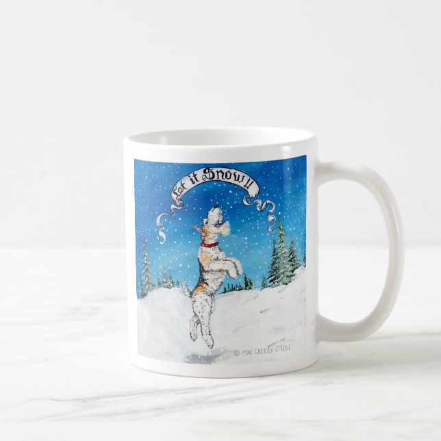 Let it Snow Wire Fox Terrier! Coffee Mug (Right)