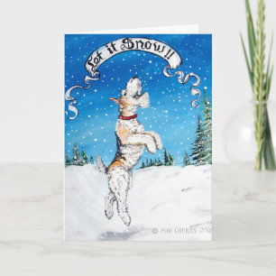 Let it Snow Wire Fox Terrier! Holiday Card