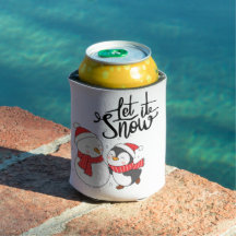 Let It Snow with a Snowman & Penguin on a Beverage