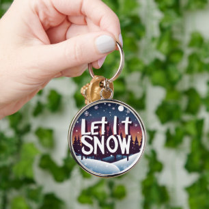 Let It Snow with Beautiful Winter Wonderland Keychain