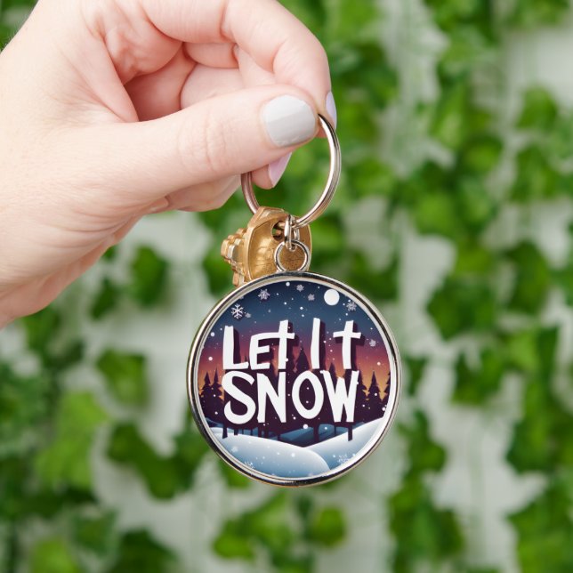 Let It Snow with Beautiful Winter Wonderland Keychain (Hand)