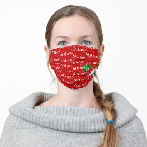 let it snow with snowman adult cloth face mask