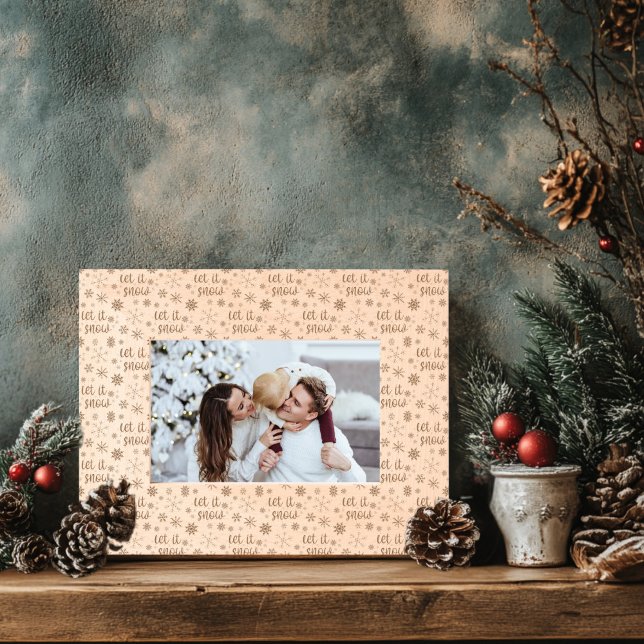 Let It Snow Wooden  Engraved Frames (Let It Snow Etched Laser Frame)