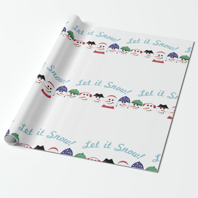Let It Snow Wrapping Paper (Unrolled)