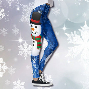 Let It Snowman Leggings Christmas Pants