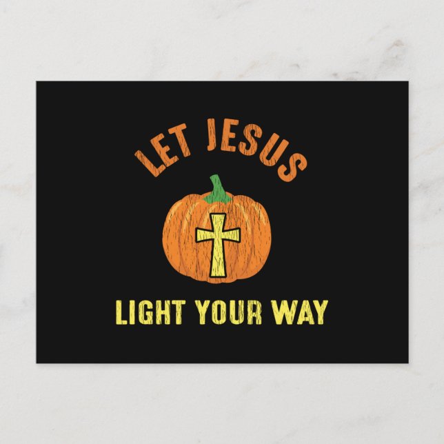Let Jesus Light Your Way Thanksgiving Christian Postcard (Front)