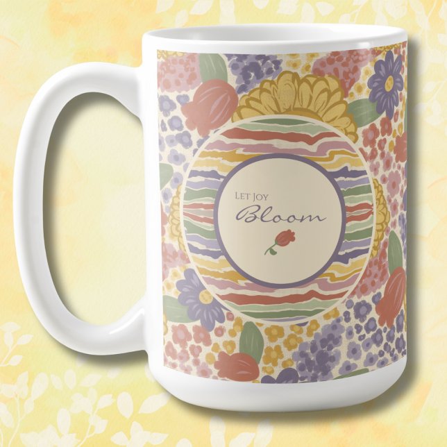 Let Joy Bloom – Floral Inspirational Coffee Mug (Let Joy Bloom - Floral Coffee Mug with Cheerful Inspirational Design)