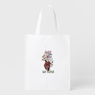 Let Kindness Bloom from Heart | t-shirts... Grocery Bag