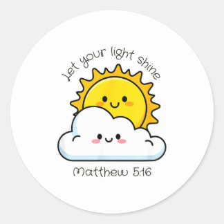Let Light Shine Christian Bible Classic Round Sticker