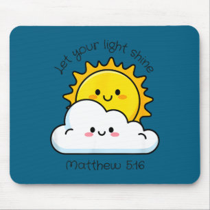 Let Light Shine Christian Bible Scripture Design Mouse Pad