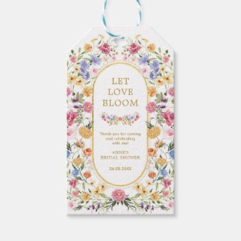 Let Love Bloom Colorful Wildflowers Bridal Shower Gift Tags | Zazzle