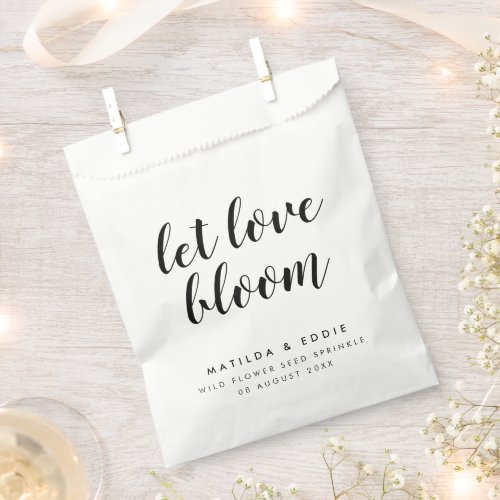Let Love Bloom  Minimalist Wedding Flower Seeds Favor Bag