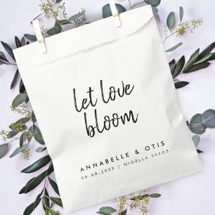 Let Love Bloom Modern Wedding Flower Seed Favor Bag