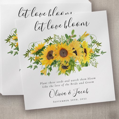 Let Love Bloom Sunflower Seed Wedding Favors Envelope