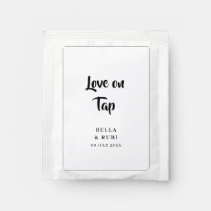 Let Love Brew Minimal Wedding Favor Tea Bag Mix