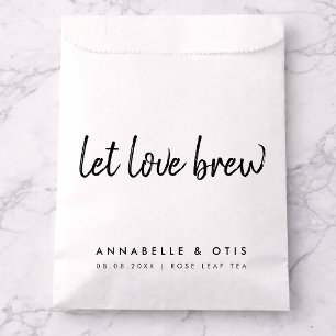 Let Love Brew Tea Lover Minimalist Wedding Favor Bag