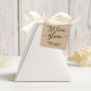 let love glow favor tags, wedding tags
