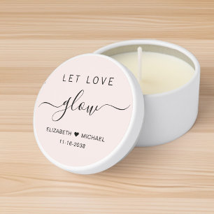 Let Love Glow Pink Wedding Mini Candle Favors