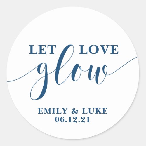 let love glow Wedding Favor stickers Candle Class Classic Round Sticker