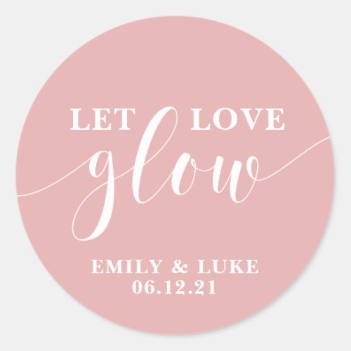 let love glow Wedding Favor stickers Candle Class Classic Round Sticker