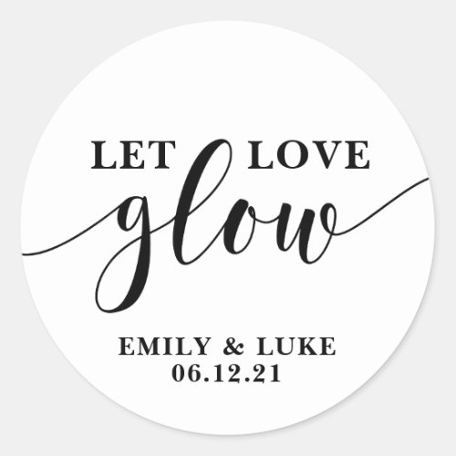 let love glow Wedding Favor stickers Candle Classic Round Sticker