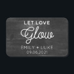 Let Love Glow Wedding Matchbox Favors Matchboxes<br><div class="desc">Personalized wedding matchbox favors make a perfect party favor. I chalkboard texture and white type will match with almost any wedding theme. Customize matchbox with name and wedding date for a perfect wedding favor.</div>