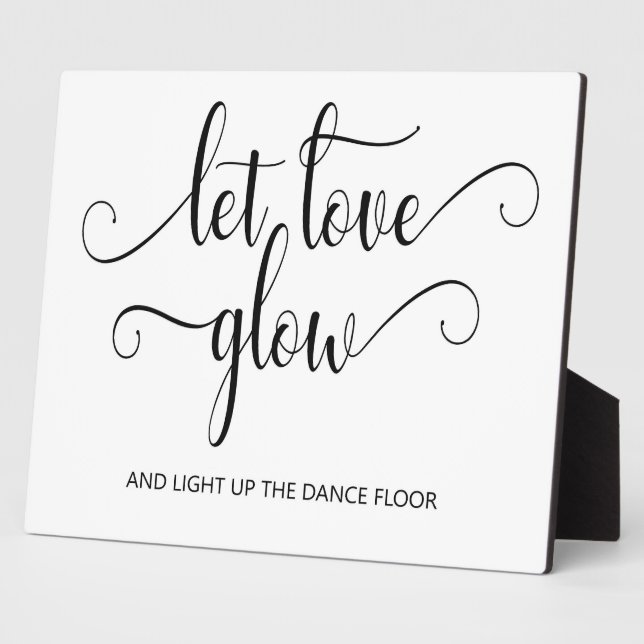 Let love glow wedding sign Tabletop Plaque (Side)