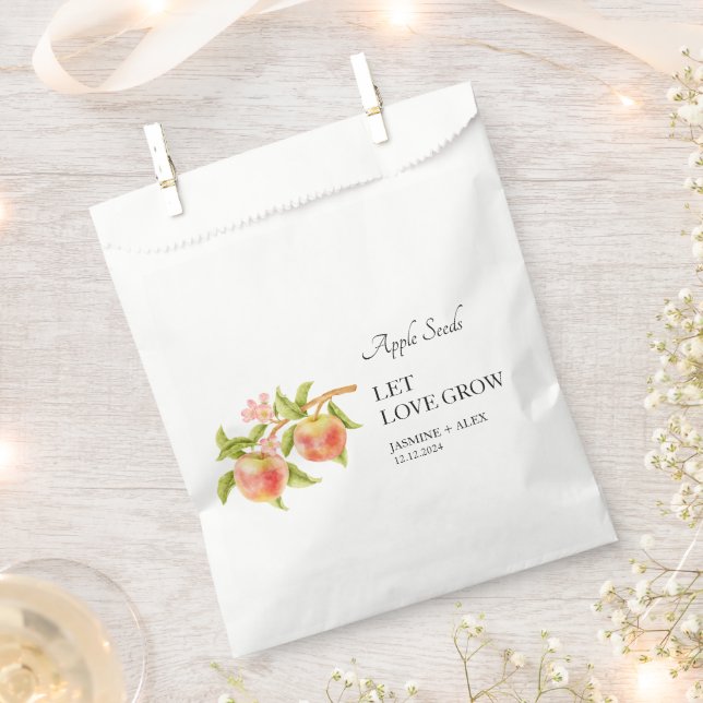 Let Love Grow | Apple Seed Wedding Favor Bag (Clipped)