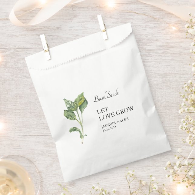 Let Love Grow | Basil Seed Wedding Favor Bag (Clipped)