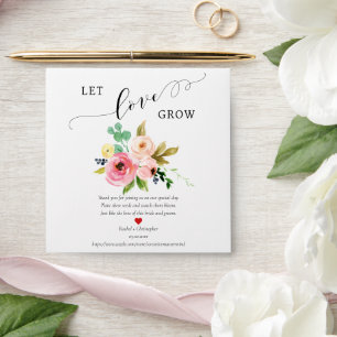 Let Love Grow Blush Boho Wedding Favor Seed Packet Envelope