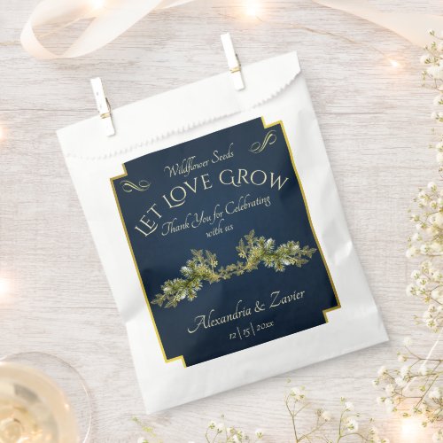 Let Love Grow & Botanical - Blue Favor Bag