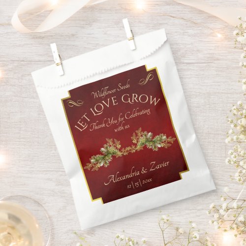 Let Love Grow & Botanical - Red Favor Bag