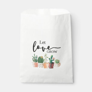let love grow, cactus, succulent, favor gift tags favor bag