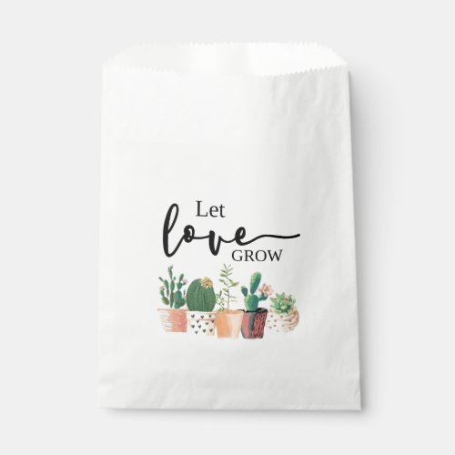 let love grow cactus succulent favor gift tags  favor bag