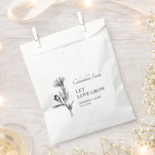 Let Love Grow Calendula Seed Wedding Favor Bag