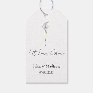 Let love grow Calla Lily seed packet Wedding Gift Tags