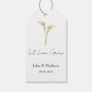 Let love grow Calla Lily seed packet Wedding Gift Tags
