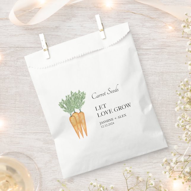 Let Love Grow | Carrot Seed Wedding Favor Bag (Clipped)