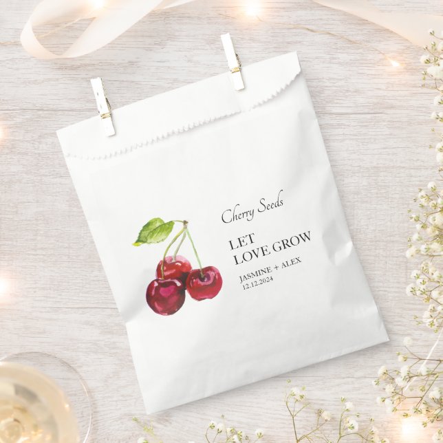 Let Love Grow | Cherry Seed Wedding Favor Bag (Clipped)